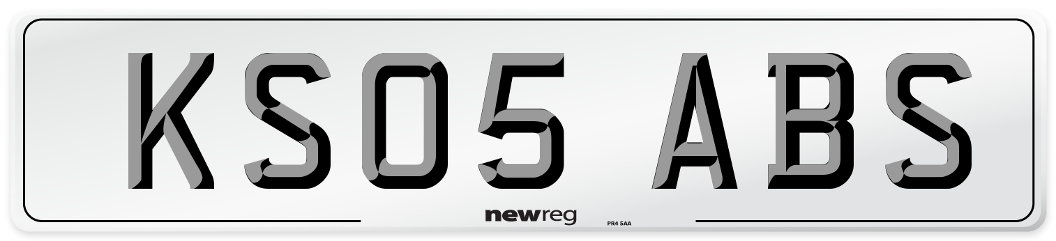 KS05 ABS Number Plate from New Reg